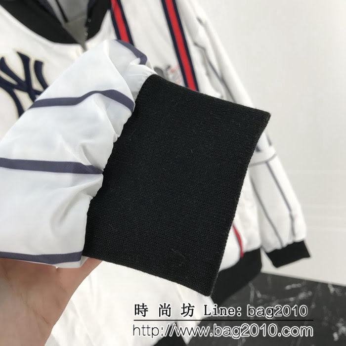 GUCCI古馳 18ss秋冬新款 NY復古系列 勳章刺繡豎條 棉夾克套裝 男女同款 ydi1636